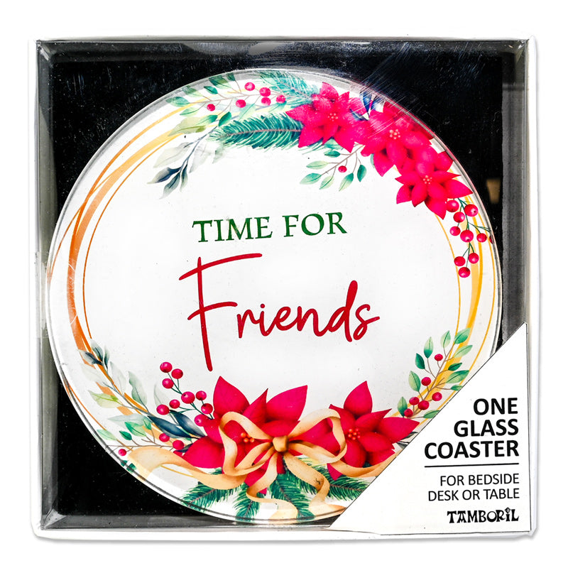 Glass Coaster Gift - Time For Friends