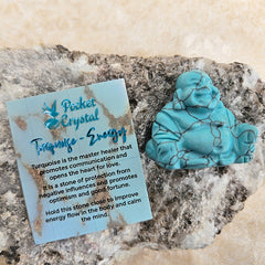 Turquoise Pocket Crystal Happy Buddha - Energy