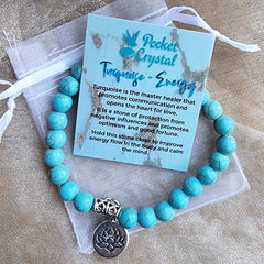 Turquoise Lotus Stretch Bracelet