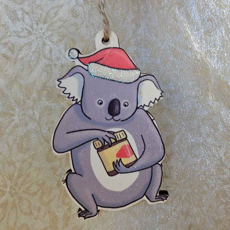 Renee Treml Hanging Koala Christmas Decoration - Vegemite