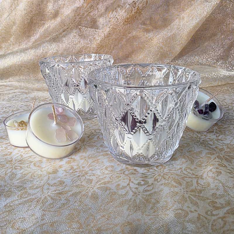 Glass Vintage Candle Holder Diamond