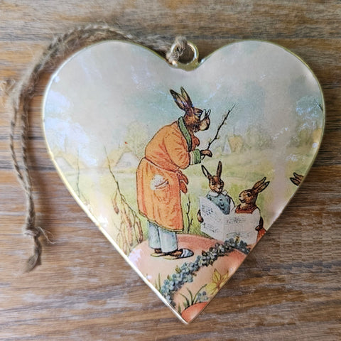 Vintage Metal Heart Rabbit Deisgn - Teacher