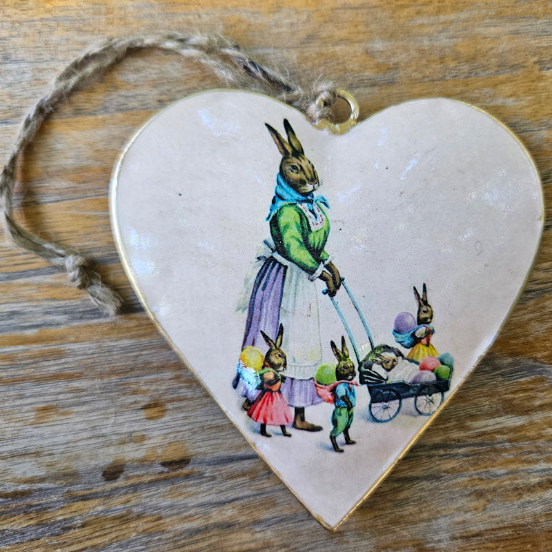 Vintage Metal Heart Rabbit Design - Pram