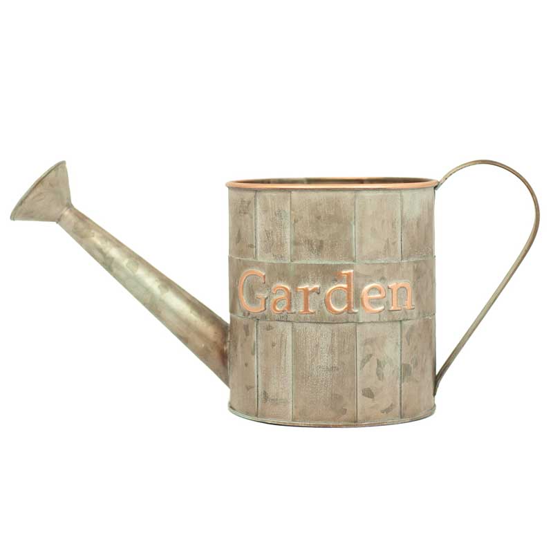 Rustic Metal Watering Can Planter