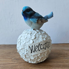 Blue Wren Welcome Figurine