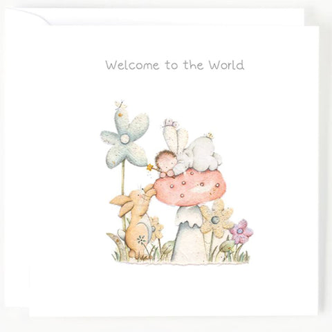 Welcome To The World New Baby Greeting Card -  Berni Parker Designs