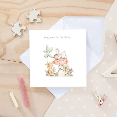 Welcome To The World New Baby Greeting Card -  Berni Parker Designs