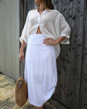 The Capri Cotton Skirt - White