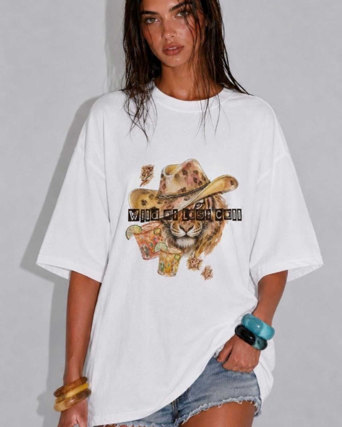 Wild At Last Call White Tee By Coco Cartel