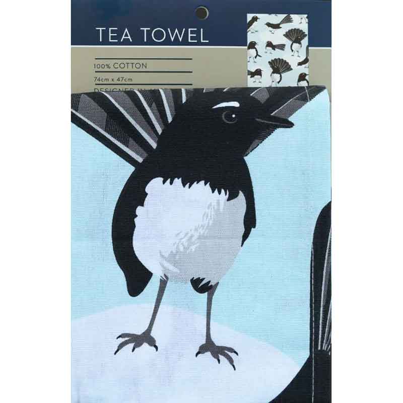 Willie Wagtail Tea Towel - 100% Cotton