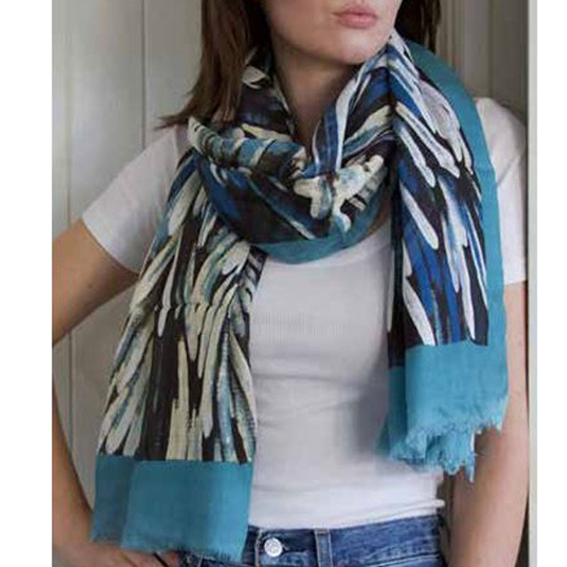 Wings On A Prayer Turquoise Scarf