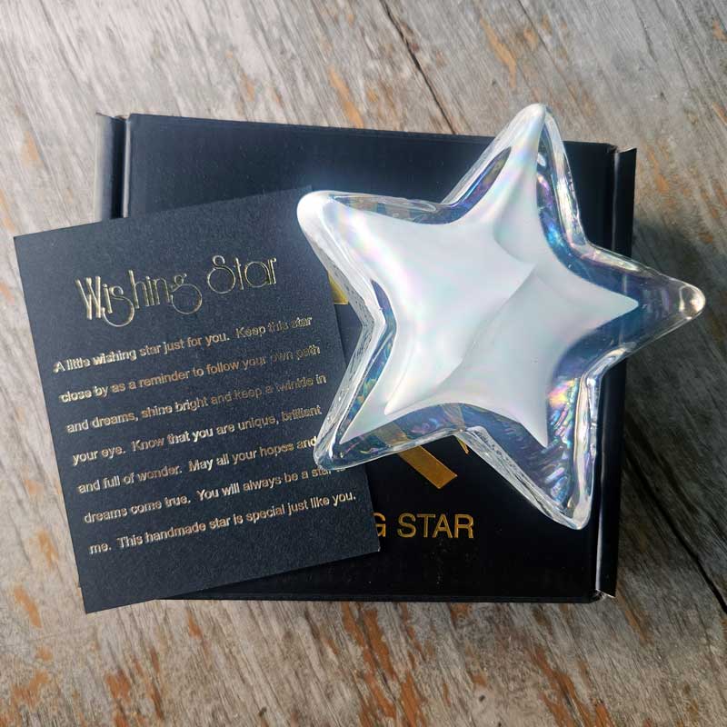 Glass Wishing Star - White