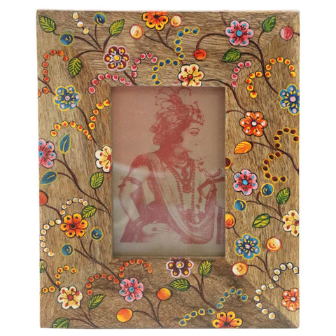 Handpainted Wooden Floral Photo Frame 4 x 6