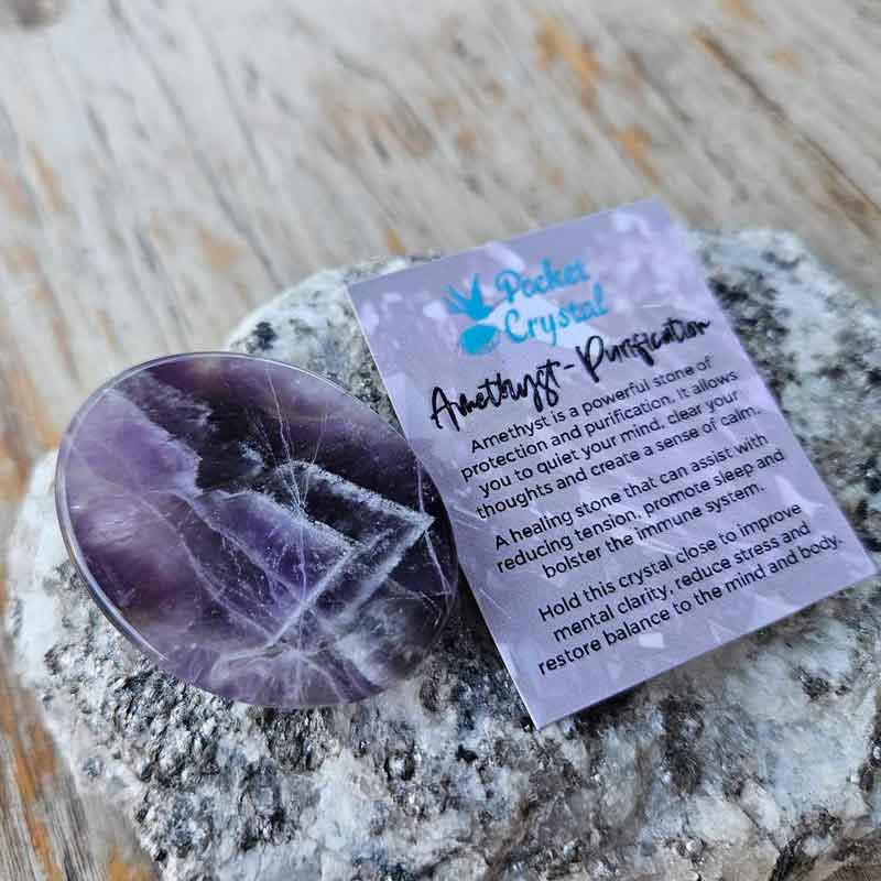 Amethyst Pocket Crystal Worry Stone - Purification