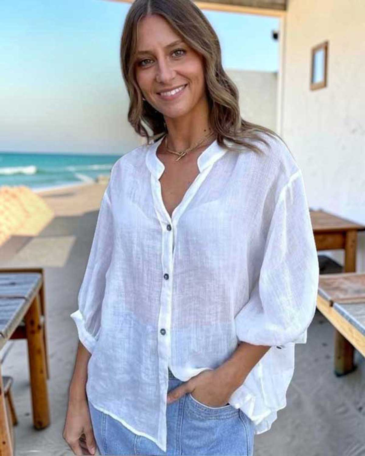 Worthier The Label Aurora Linen Shirt – White