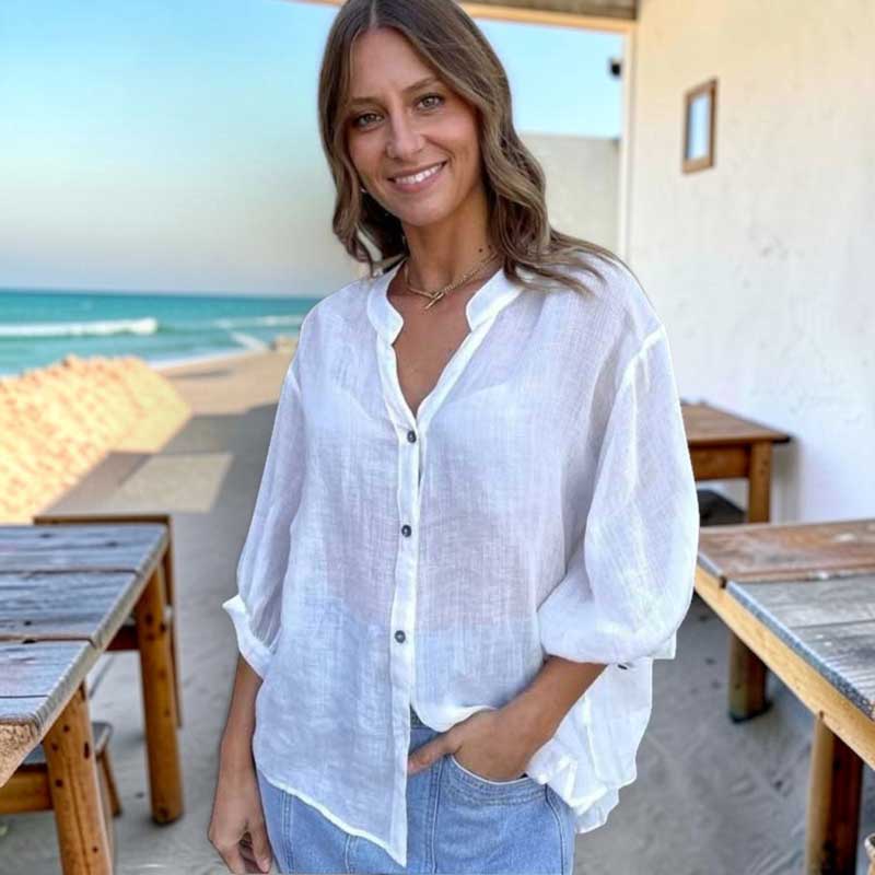 Worthier The Label Aurora Linen Shirt – White