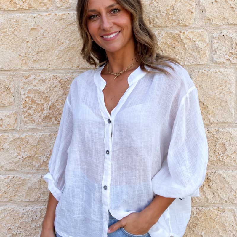 Worthier The Label Aurora Linen Shirt – White