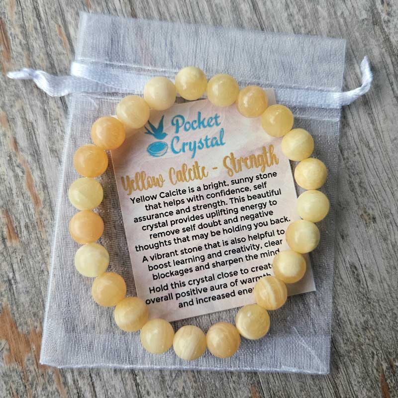 Yellow Calcite Crystal Stretch Bracelet