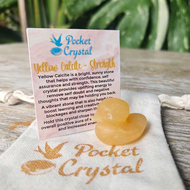 Yellow Calcite Pocket Crystal Ducky - Strength