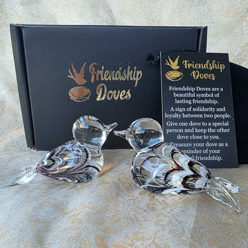 Friendship Doves (Handmade Glass) - Yin & Yang