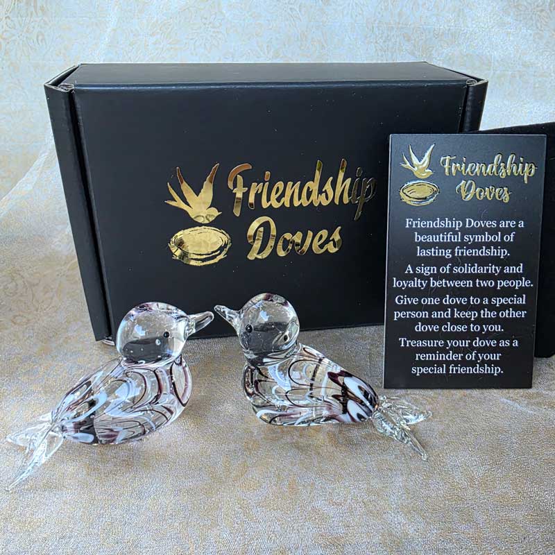 Friendship Doves (Handmade Glass) - Yin & Yang