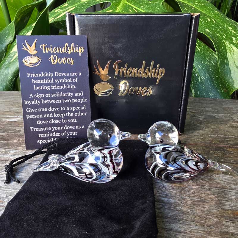 Friendship Doves (Handmade Glass) - Yin & Yang