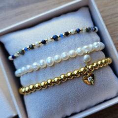 Set of 3 Stretch Bracelets Stack By Zafino - Blue