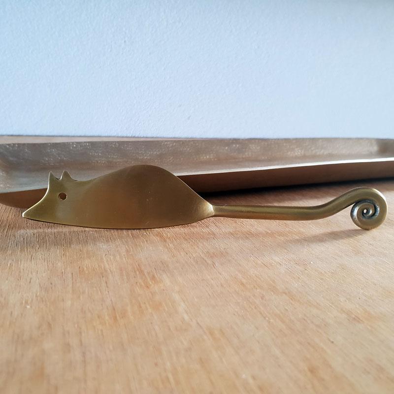 Antique Gold Mouse Cheese Knife - The Chic Nest