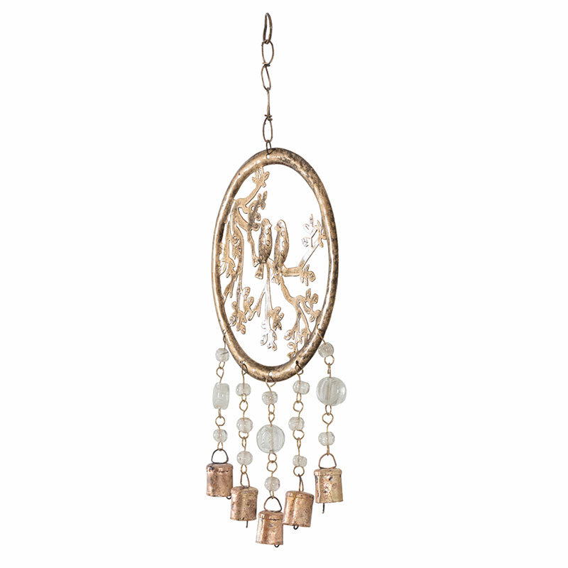 Birds In Tree Of Life Hanging Windchime With Bells