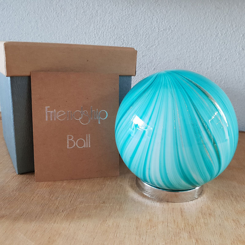 Friendship Ball Bright Aqua Gold Shimmer - The Chic Nest