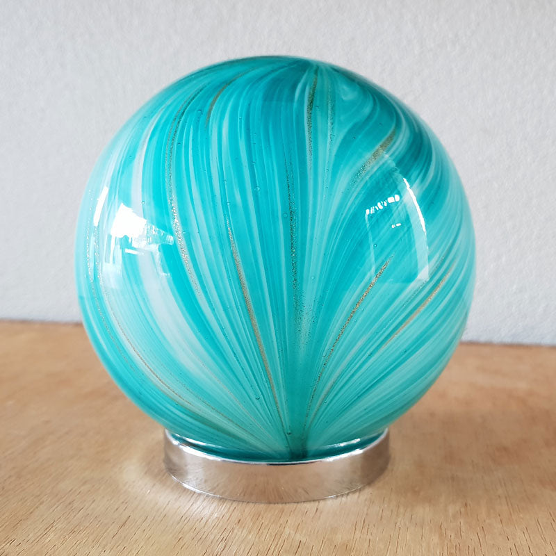 Friendship Ball Bright Aqua Gold Shimmer - The Chic Nest