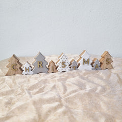 Christmas Tree Decorative Sign - White 40cm