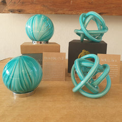Endless Knot Bright Aqua Gold Shimmer - The Chic Nest