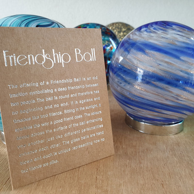 Friendship Ball Blue & Gold Swirls - The Chic Nest