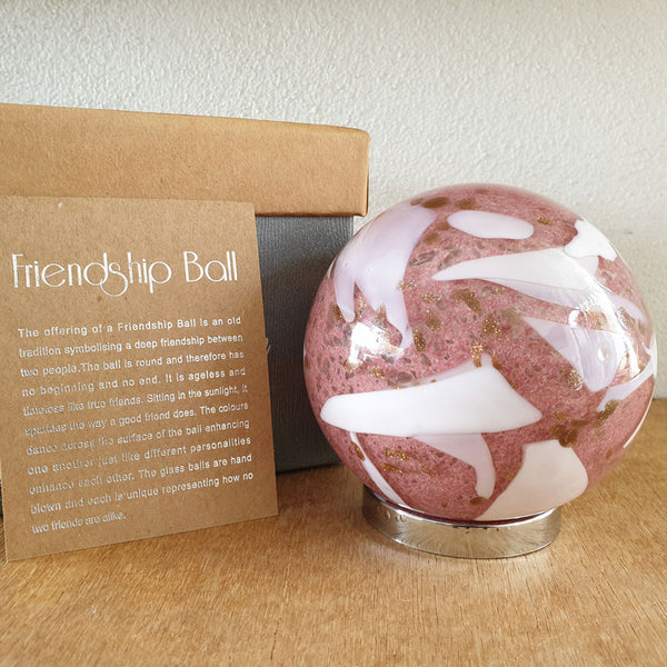 Friendship Ball Pink & White Swirl