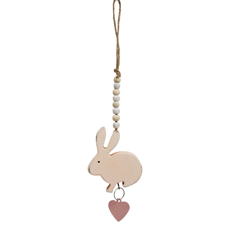 Hanging Rabbit With Heart - Pink