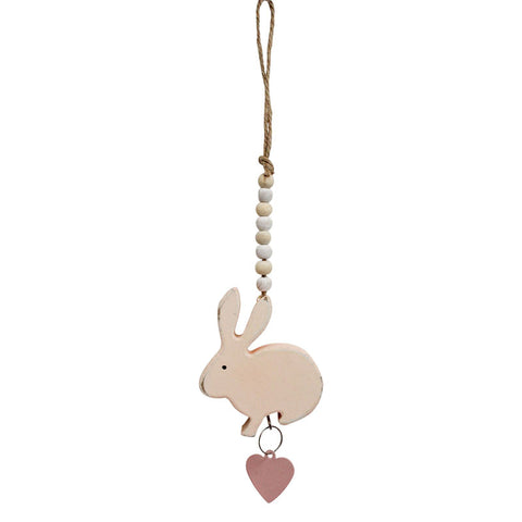 Hanging Rabbit With Heart - Pink