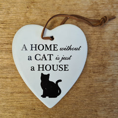 Hanging Heart Cat Ornament