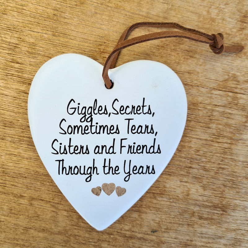 Hanging Heart Sisters and Friends Ornament