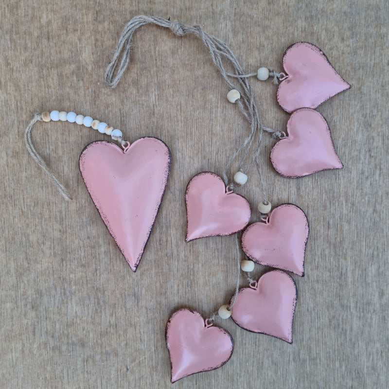 Peach Heart Charm Bracelet With Hanging Fairy