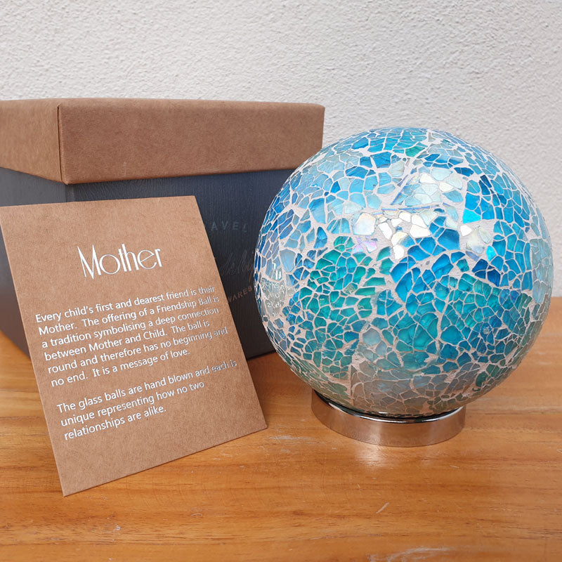 Mother Friendship Ball Light Blue Sparkle - The Chic Nest