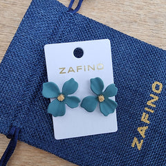 Orchid Stud Earrings By Zafino - Blue