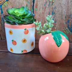 Peach Fruit Ceramic Planter