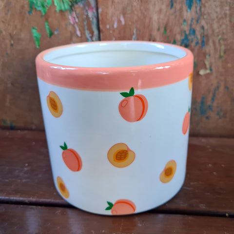 Peach Fruit Ceramic Planter