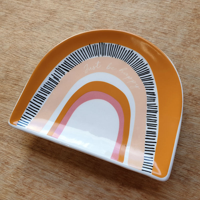 Just Be Happy Rainbow Trinket Dish - The Chic Nest