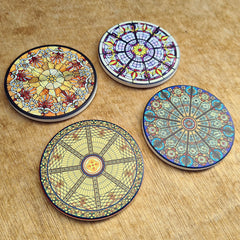 Set of 4 Coasters - Stained Glass