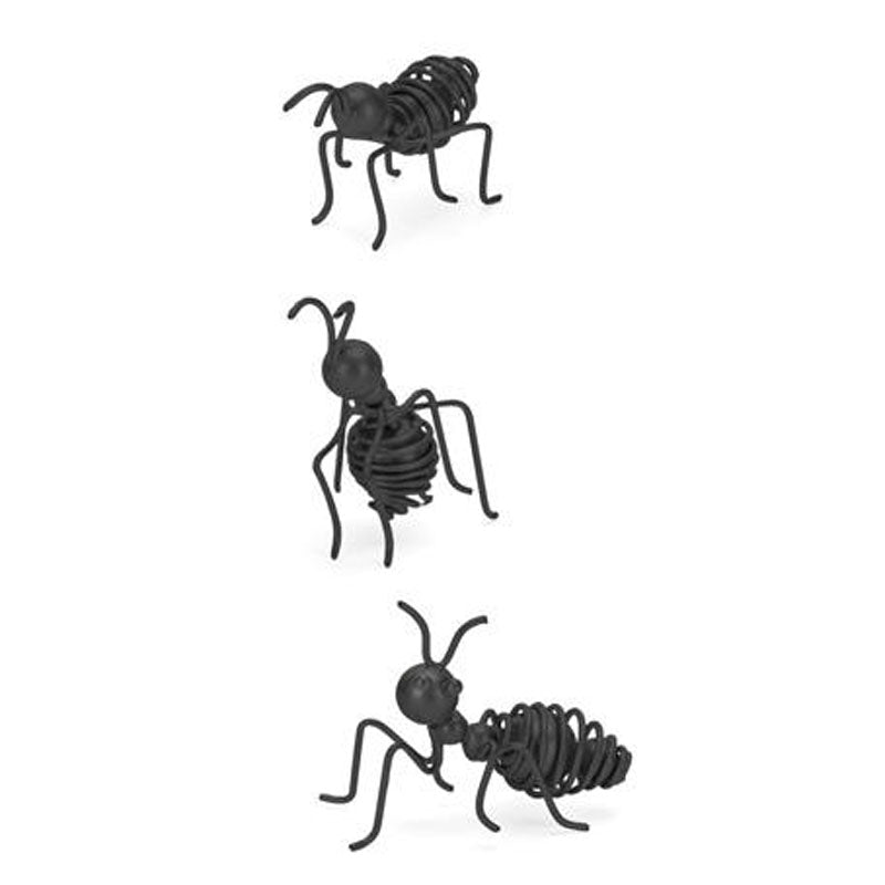 Wire Ants Garden Ornaments Set of 3 - Black