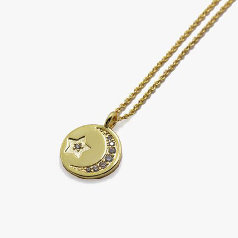Bestie Moon & Star Necklace - Gold