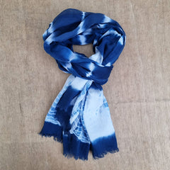 Blue Tie Dye Scarf 100% Cotton