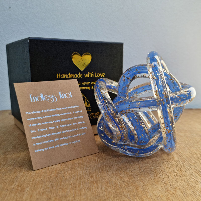 Endless Knot Soft Blue & Gold